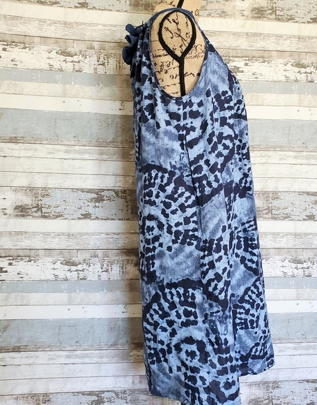 BELLAMBRA Women's Linen Halter Dress Blue Medium - Picture 3 of 15